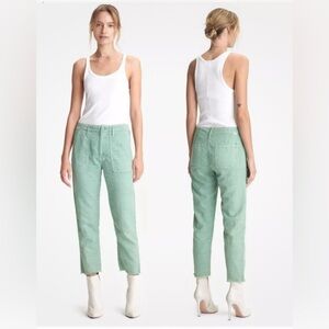 Mother The Shaker Chop Crop Pant In Hedge Green - Size 28